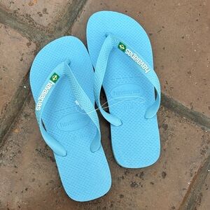 Havaianas Blue Brazil Logo Top Flip Flops